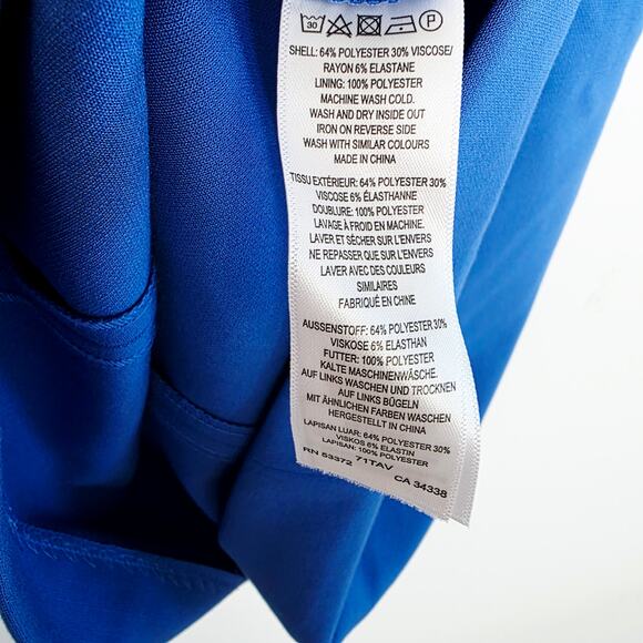 French Connection Cobalt Blue Sleeveless Cut Out Stretch Fit Sheath Dress Sz 10 - Picture 4 of 6